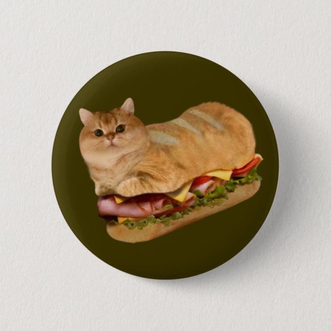 Das Cat Loaf Sandwhich-Abzeichen Button (Vorderseite)
