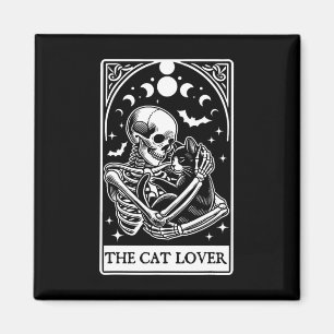 Das Cat Lover Tarot Card Skelett und Cat Tarot Ha Magnet
