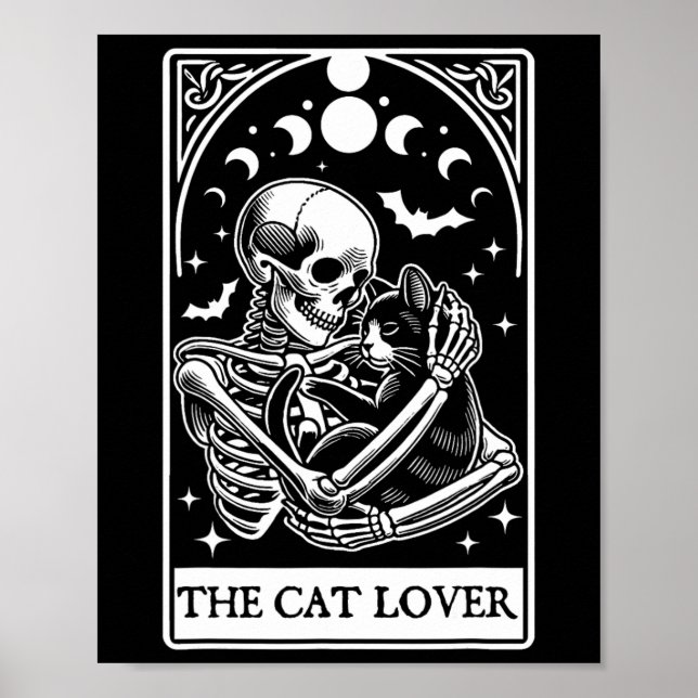 Das Cat Lover Tarot Card Skelett und Cat Tarot Ha Poster (Vorne)