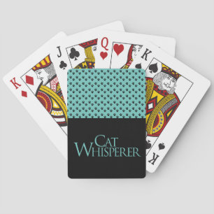 Das Cat Whisperer Sprichwort ist aquamarin und unt Spielkarten