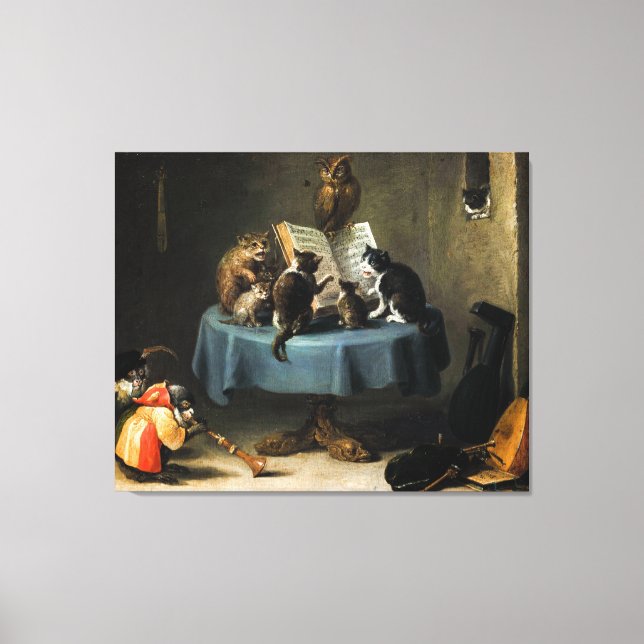Das Cats-Konzert von David Teniers the Young Leinwanddruck (Vorderseite)