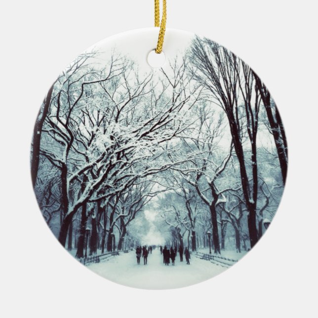 Das Central Park-Mall im Winter Keramikornament (Vorne)