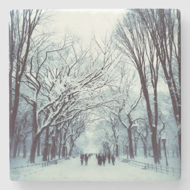 Das Central Park-Mall im Winter Steinuntersetzer (Vorderseite)