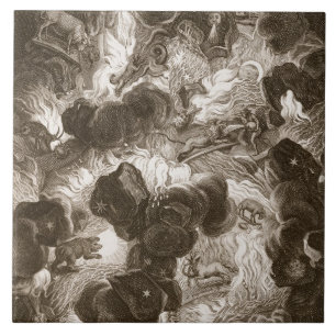 Das Chaos, graviert von Bernard Picart Fliese