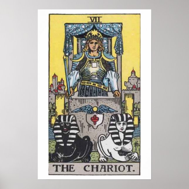 Das Chariot-Tarot-Kartenplakat Poster (Vorne)