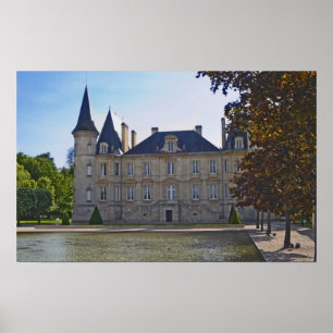 Das Château Pichon Longueville Baron und Teich Poster
