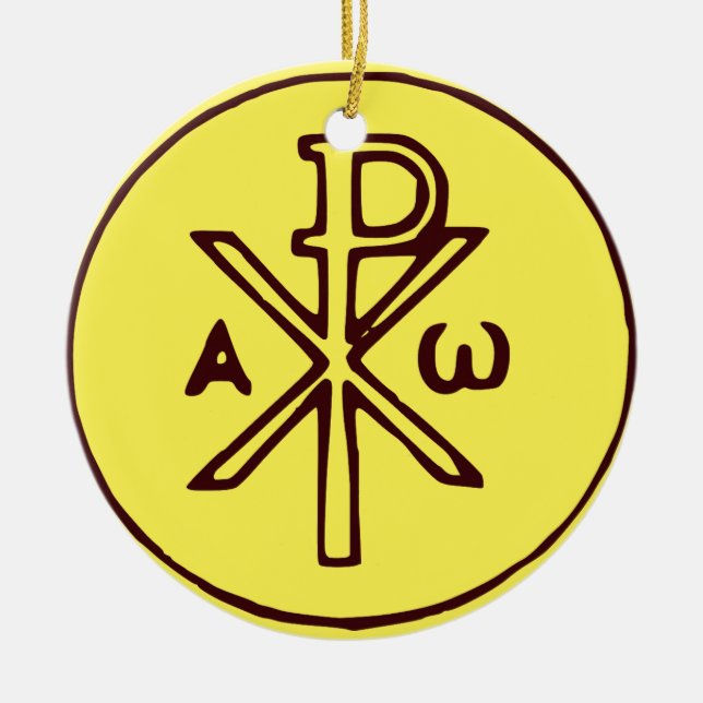 Das Chi-Rho-Christogramm-Symbol Keramik Ornament (Vorne)