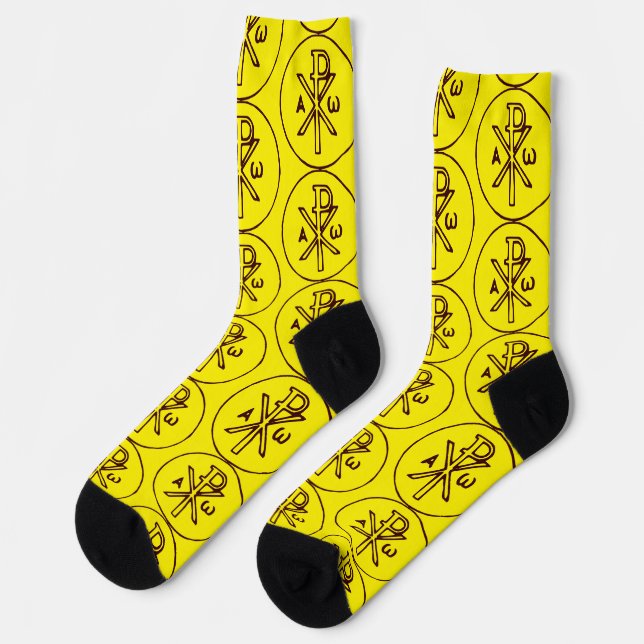 Das Chi-Rho-Christogramm-Symbol Socken (Linkes Detail)