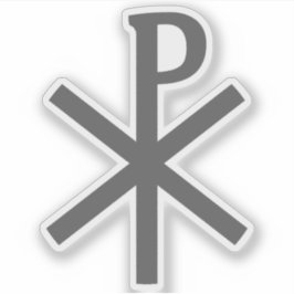 Das Chi-Rho-Kreuz (grau) Aufkleber