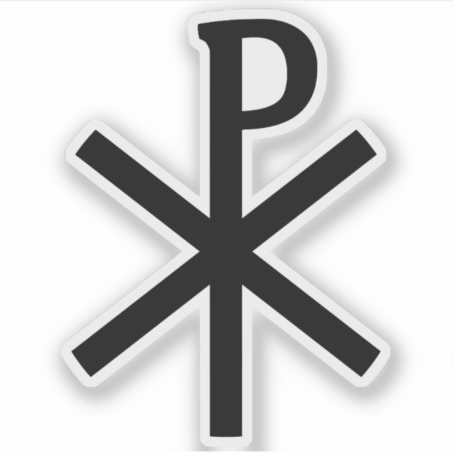 Das Chi-Rho-Kreuz (schwarz) Aufkleber (Vorderseite)