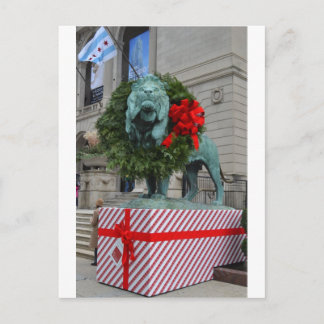 Das Chicago Art Institute Lion ist zu Weihnachten