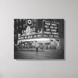 Das Chicago Theater bei Nacht, 1941 Leinwanddruck