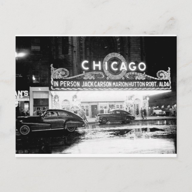 Das Chicagoer Theater in den 1940er Jahren Postkarte (Vorderseite)