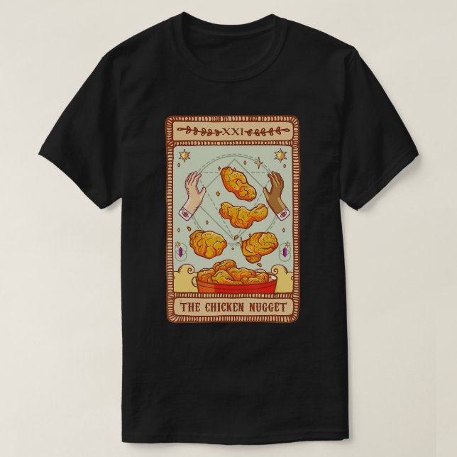 Das Chicken Nugget Tarot Card Fast Food Lover Taro T-Shirt (Design vorne)