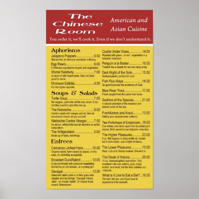 Das chinesische Zimmer Poster (Vorne)