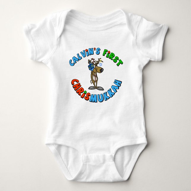 Das Chrismukkah des Babys erstes Baby-Shirt Baby Strampler (Vorderseite)