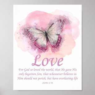 Das Christliche Butterfly-Bibelvers für Frauen: Li Poster