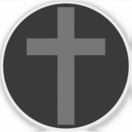 Das Christliche Kreuz (grau auf schwarz) Aufkleber