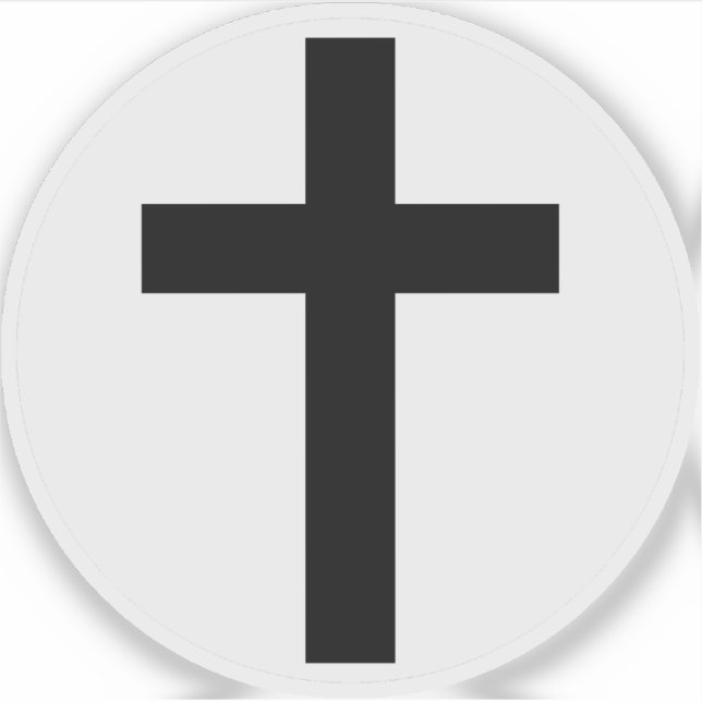 Das Christliche Kreuz (schwarz auf weiß) Aufkleber (Vorderseite)