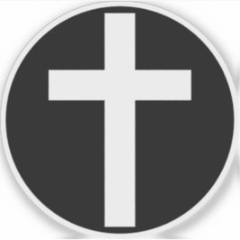 Das Christliche Kreuz (weiß auf schwarz) Aufkleber