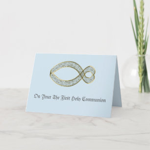 Das Christliche Symbol für Fisch. Feiertagskarte