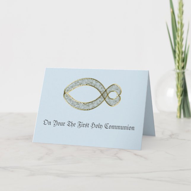 Das Christliche Symbol für Fisch. Feiertagskarte (Vorderseite)