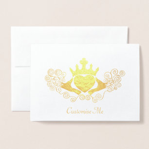 Das Claddagh (Golden) Folienkarte