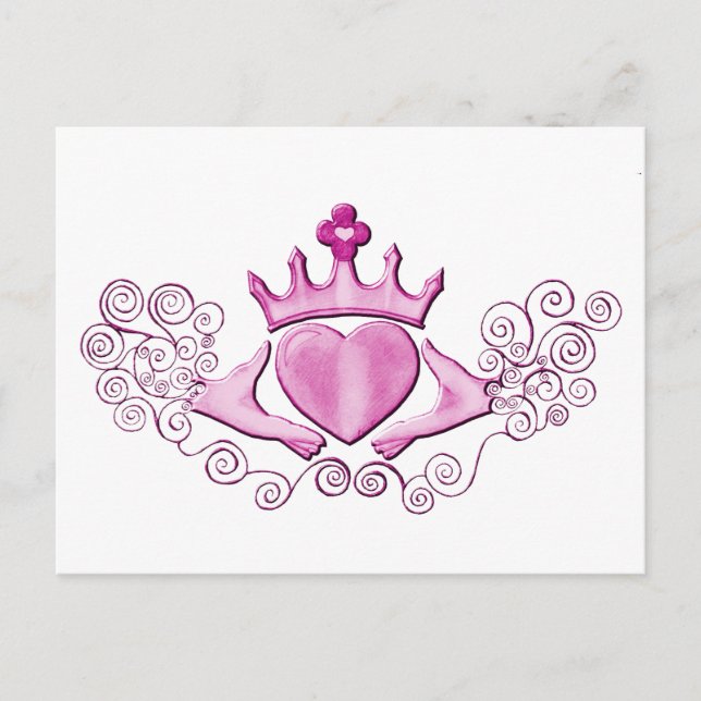 Das Claddagh (rosa) Postkarte (Vorderseite)
