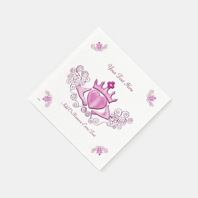 Das Claddagh (rosa) Serviette (Ecke)