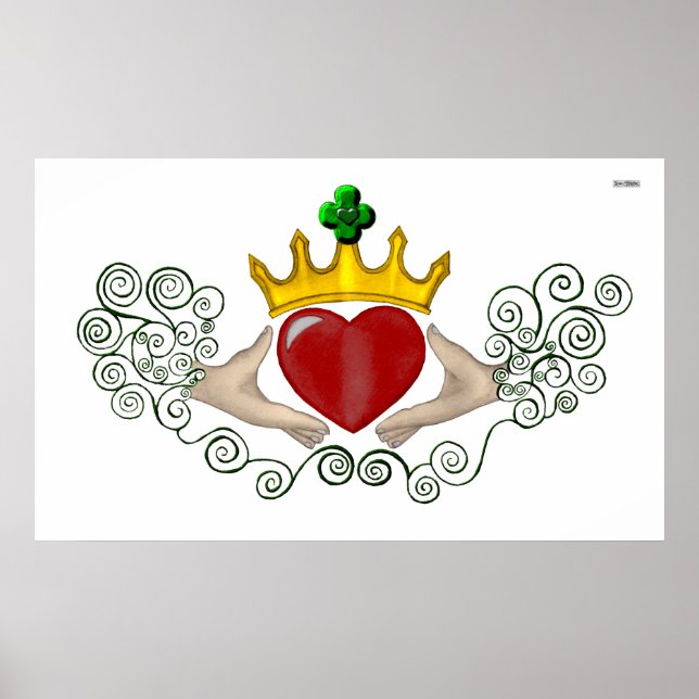 Das Claddagh (Vollfarbe) Poster (Vorne)