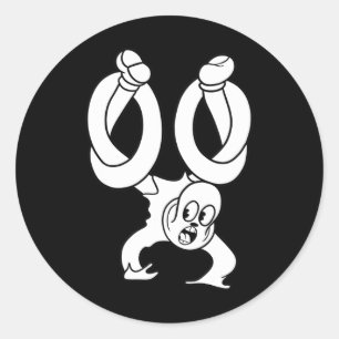Das Clown Ghost-gedrehte Blackwork Runder Aufkleber