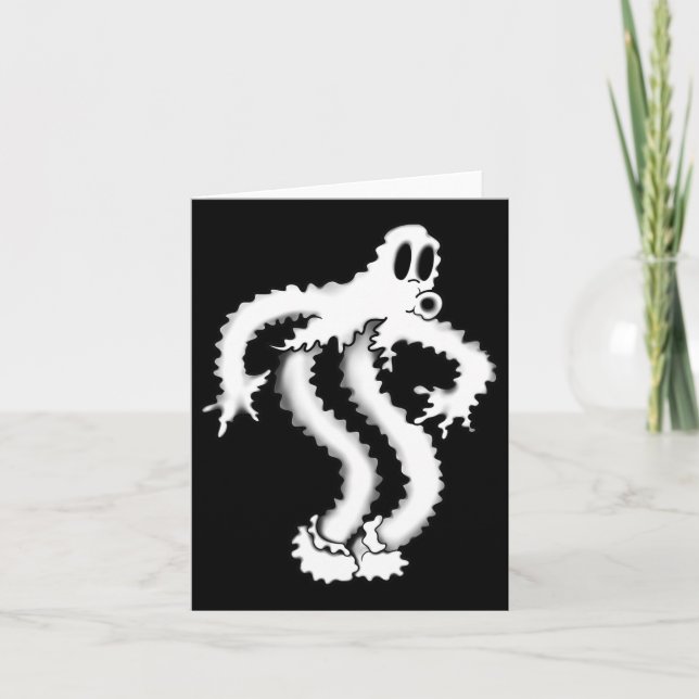 Das Clown Ghost Shaky Spooky Blackwork Karte (Vorderseite)