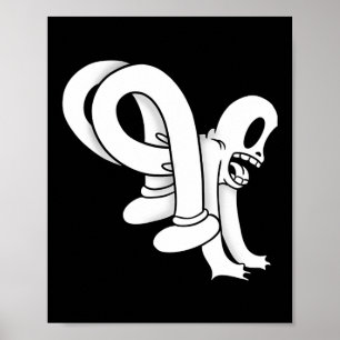 Das Clown Ghost Twisty Blackwork Poster