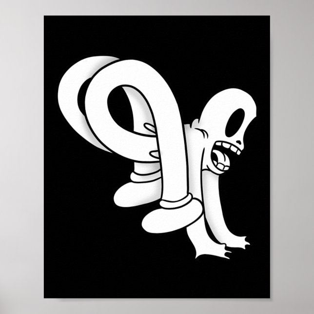 Das Clown Ghost Twisty Blackwork Poster (Vorne)