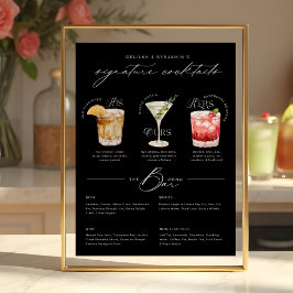 Das Cocktailmenü der Unterschrift "Uurs & Hure Wat Poster
