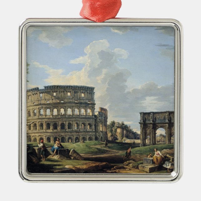 Das Colosseum und der Bogen von Constantine Ornament Aus Metall (Vorne)