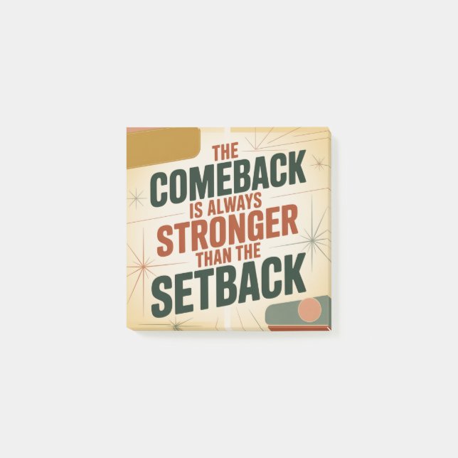 Das Comeback ist immer stärker als der Rückschlag Post-it Klebezettel (Vorderseite)