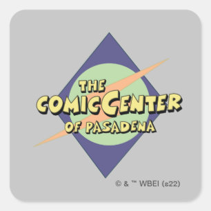 Das Comic-Zentrum von Pasadena Quadratischer Aufkleber
