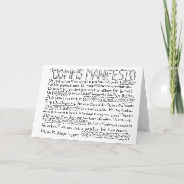Das Comms Manifest Karte (Vorderseite)