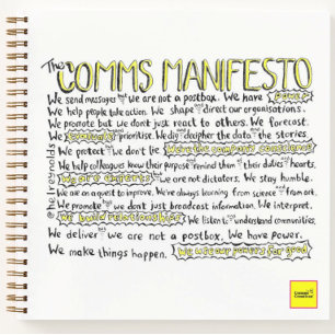Das Comms Manifesto-Notizblock Notizbuch