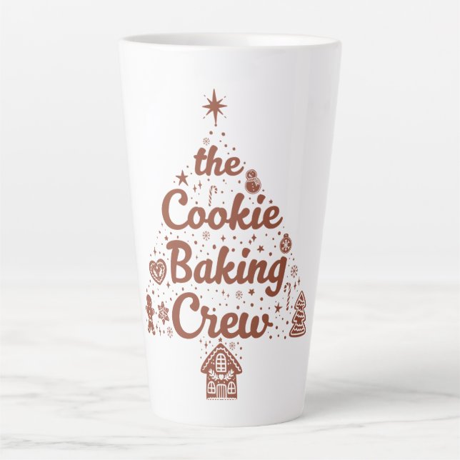 Das Cookie-Back-Crew-Weihnachtsbaum-Design Milchtasse (Vorderseite)