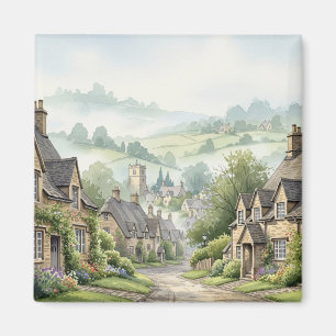 Das Cotswolds Village Misty Morning Magnet