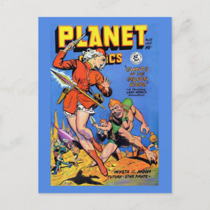 Das Cover von Planet Comics #55   Vintage Comic Postkarte
