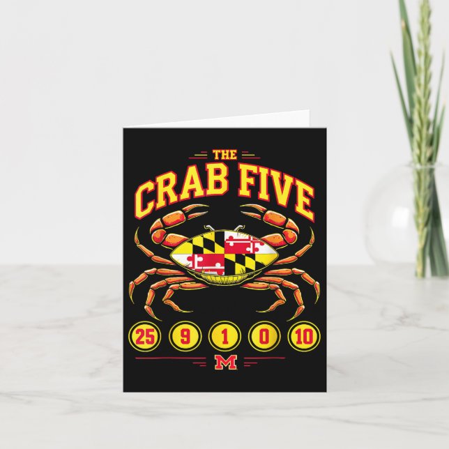 Das Crab Five Crab Flag Maryland Karte (Vorderseite)