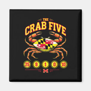 Das Crab Five Crab Flag Maryland Magnet