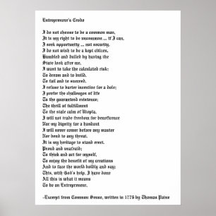 Das Credo des Unternehmers Poster