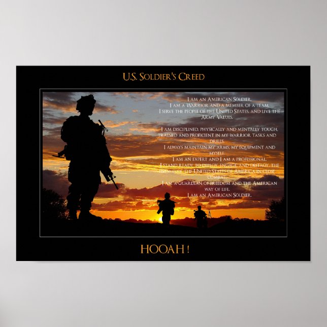 Das Creed Poster des Soldaten der Vereinten Staate (Vorne)