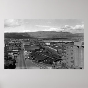 Das Dalles, Oregon-Stadtansicht, die auf 2. West Poster