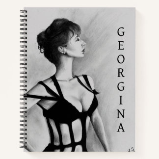 Das Damen Sexy Frau Gurt Kleid Porträt Kunst Notizbuch