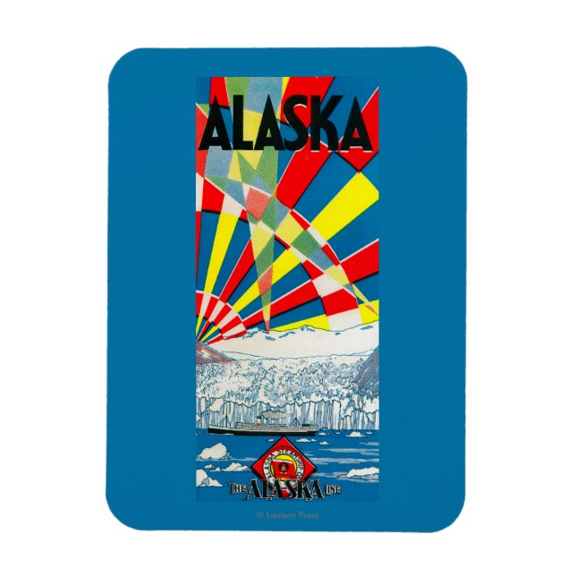 Das Dampfschiff-Poster der Alaska-Linie Magnet (Vertikal)